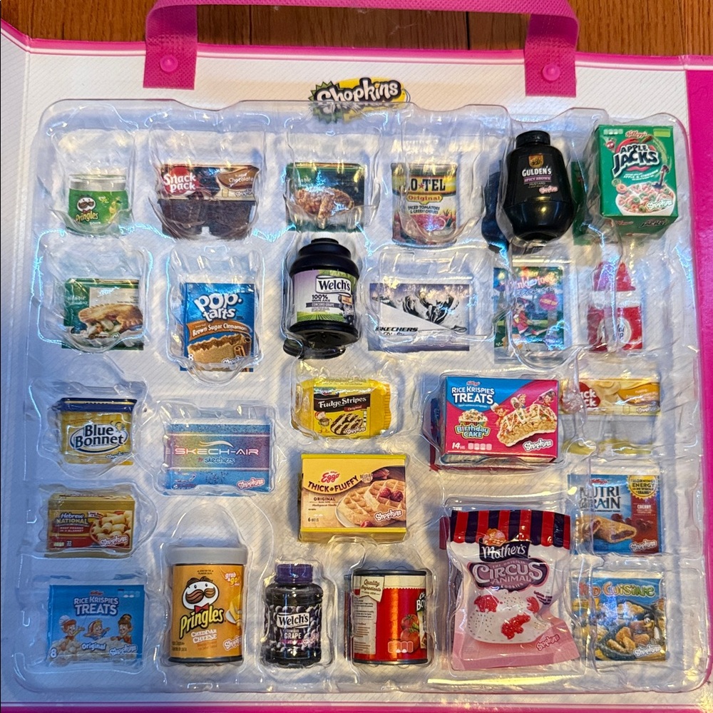 Shopkins Mini Grocery Playset with Pink Handle and White Case